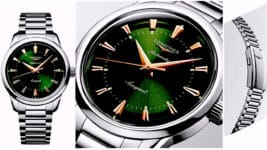 LONGINES Conquest Heritage Automatic (38mm) Green Lacquered Dial / Stainless Steel Bracelet