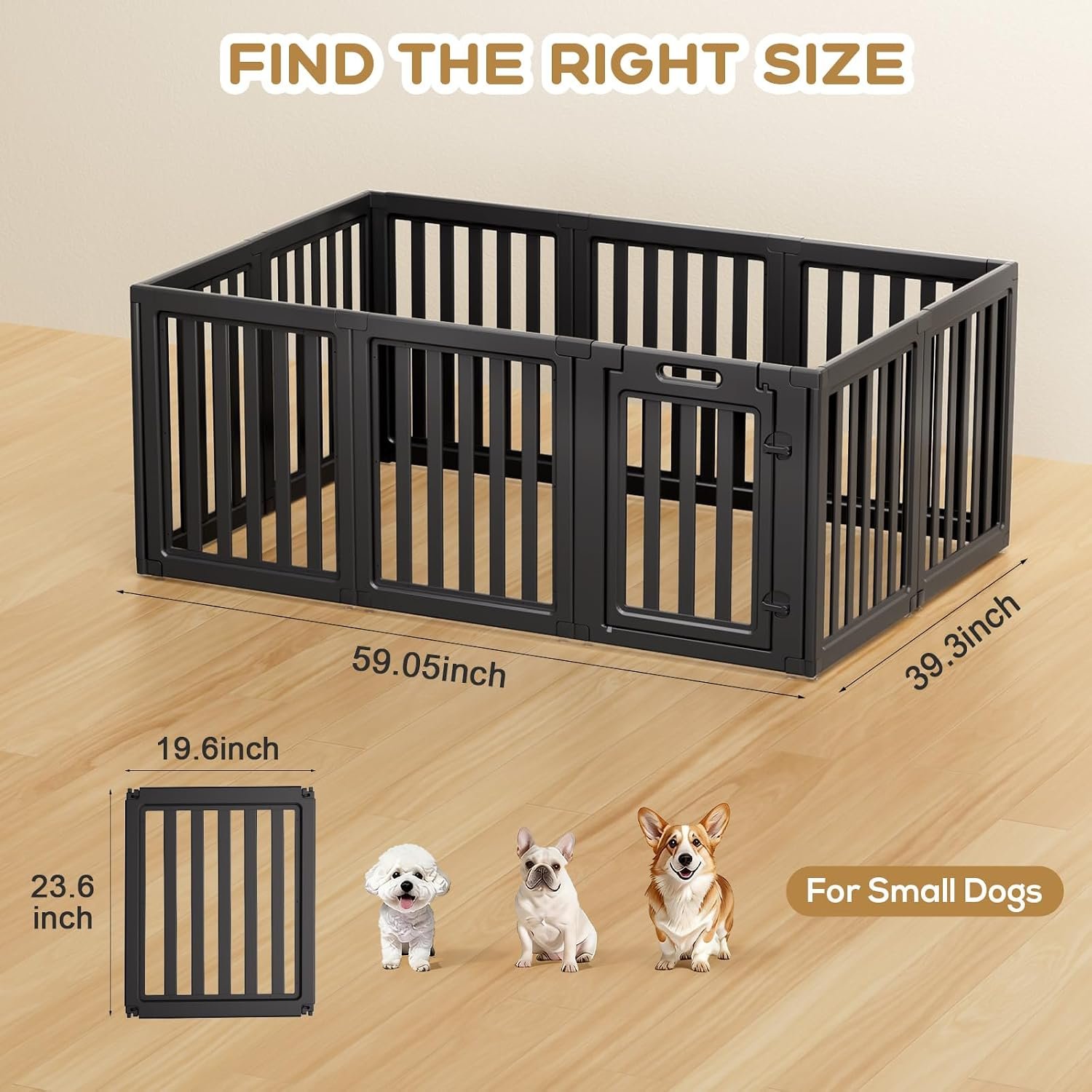 Dog Playpen Indoor,Puppy Playpen,Black 23.6" H, 10 Panels | Dog Play Pen Indoors with Open View - Image 5