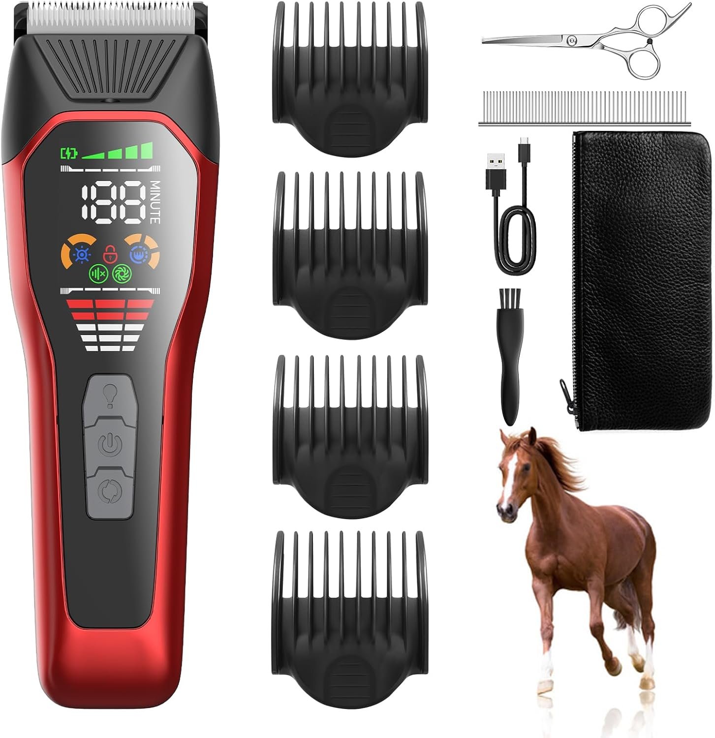 Horse Clippers Low Noise Rechargeble Horse Trimmer Kit - Image 3