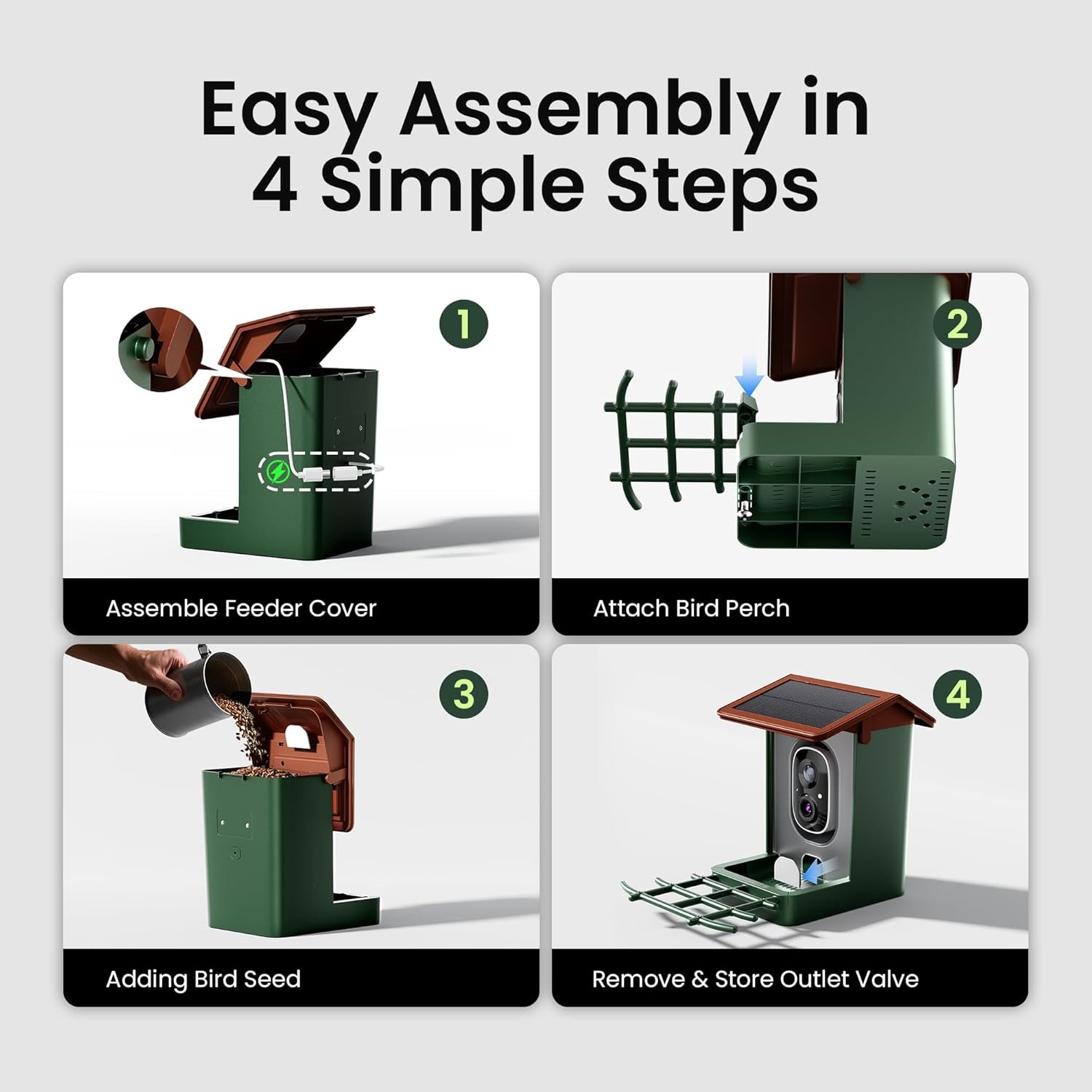 Smart Bird Feeder with Camera Solar Powered 2K HD Video - Image 3