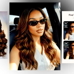 7x5 Bye Bye Slip™ Balayage Highlight Body Wave & Curtain Bangs Wig