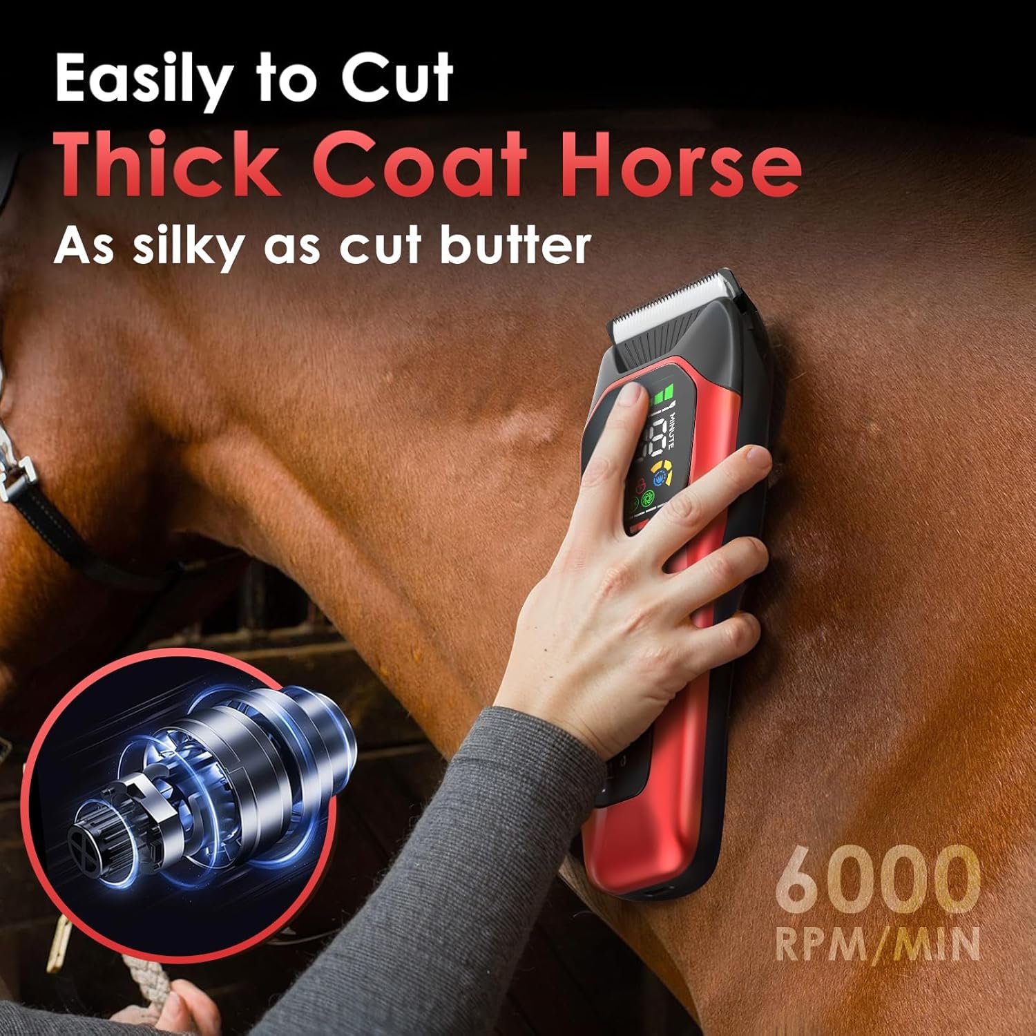 Horse Clippers Low Noise Rechargeble Horse Trimmer Kit