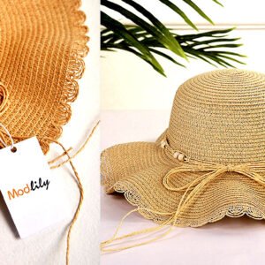 Beige Bowknot Beads Detail Visor Hat