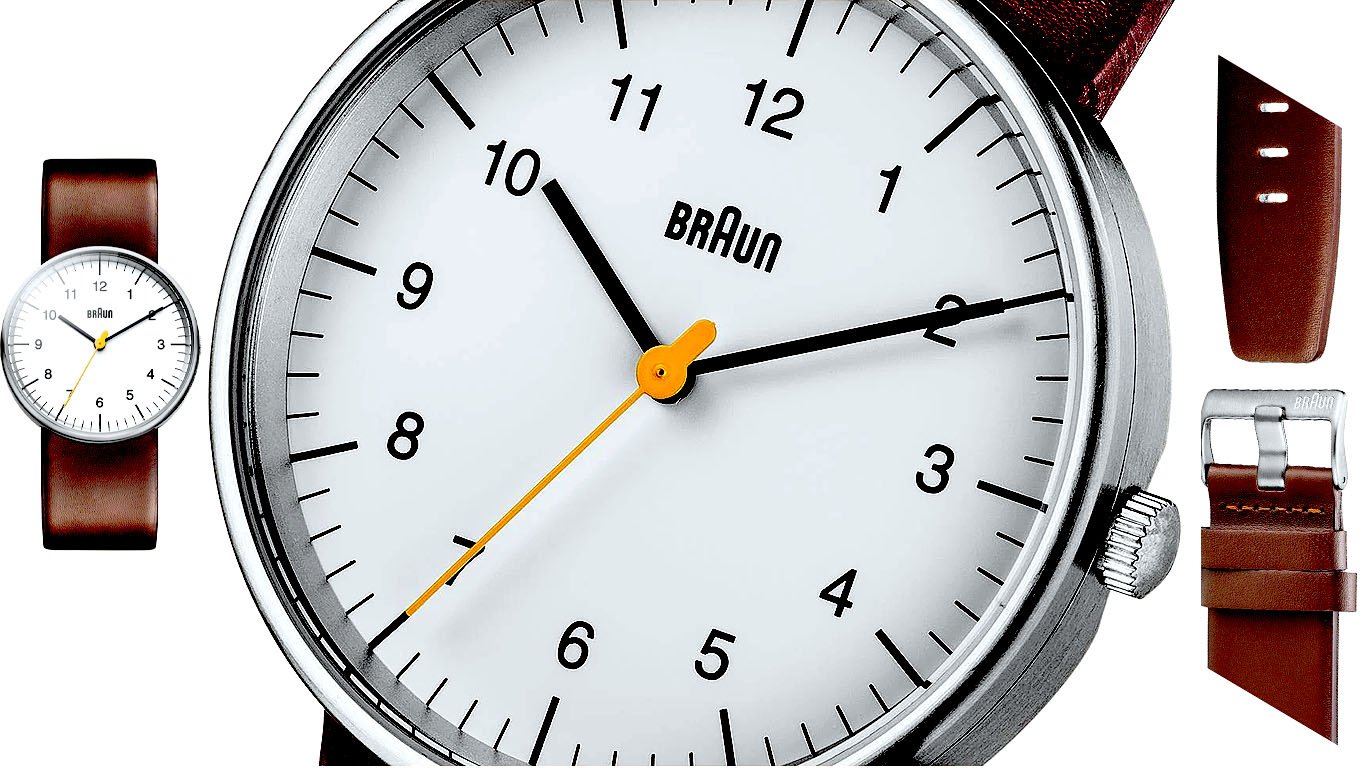 Braun BN0021 Classic Quartz (38mm) White Dial / Brown Leather Strap Watch