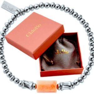 ChloBo Love Spirit Stone Bracelet - Pink Opal - 925 Sterling Silver (18cm)