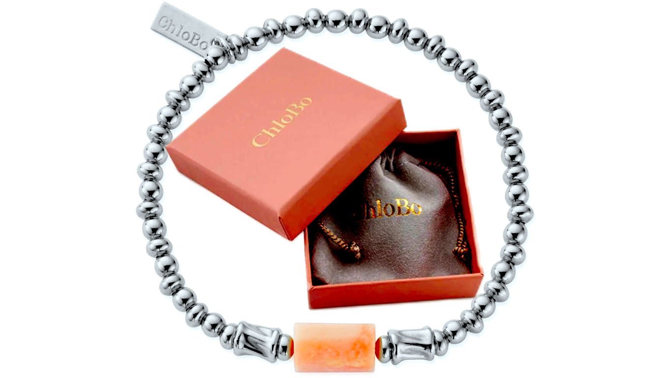 ChloBo Love Spirit Stone Bracelet - Pink Opal - 925 Sterling Silver (18cm)