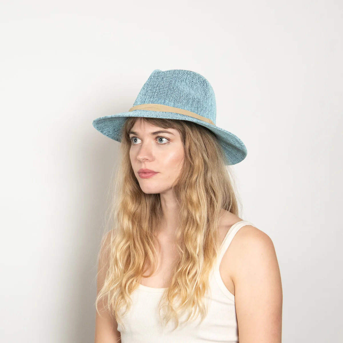 Sedona Straw Panama Fedora | Light Blue - Image 3