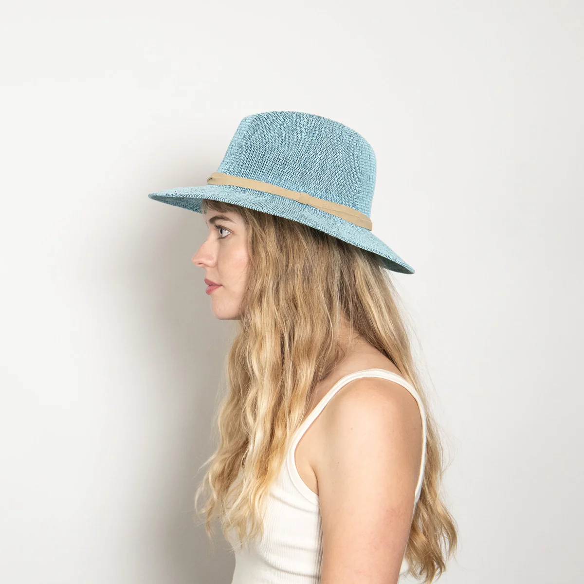 Sedona Straw Panama Fedora | Light Blue - Image 4