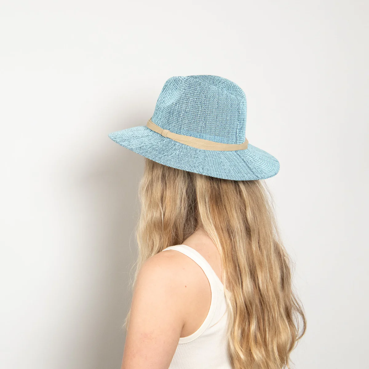 Sedona Straw Panama Fedora | Light Blue - Image 5
