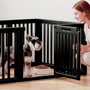Dog Playpen Indoor,Puppy Playpen,Black 23.6" H, 10 Panels | Dog Play Pen Indoors with Open View