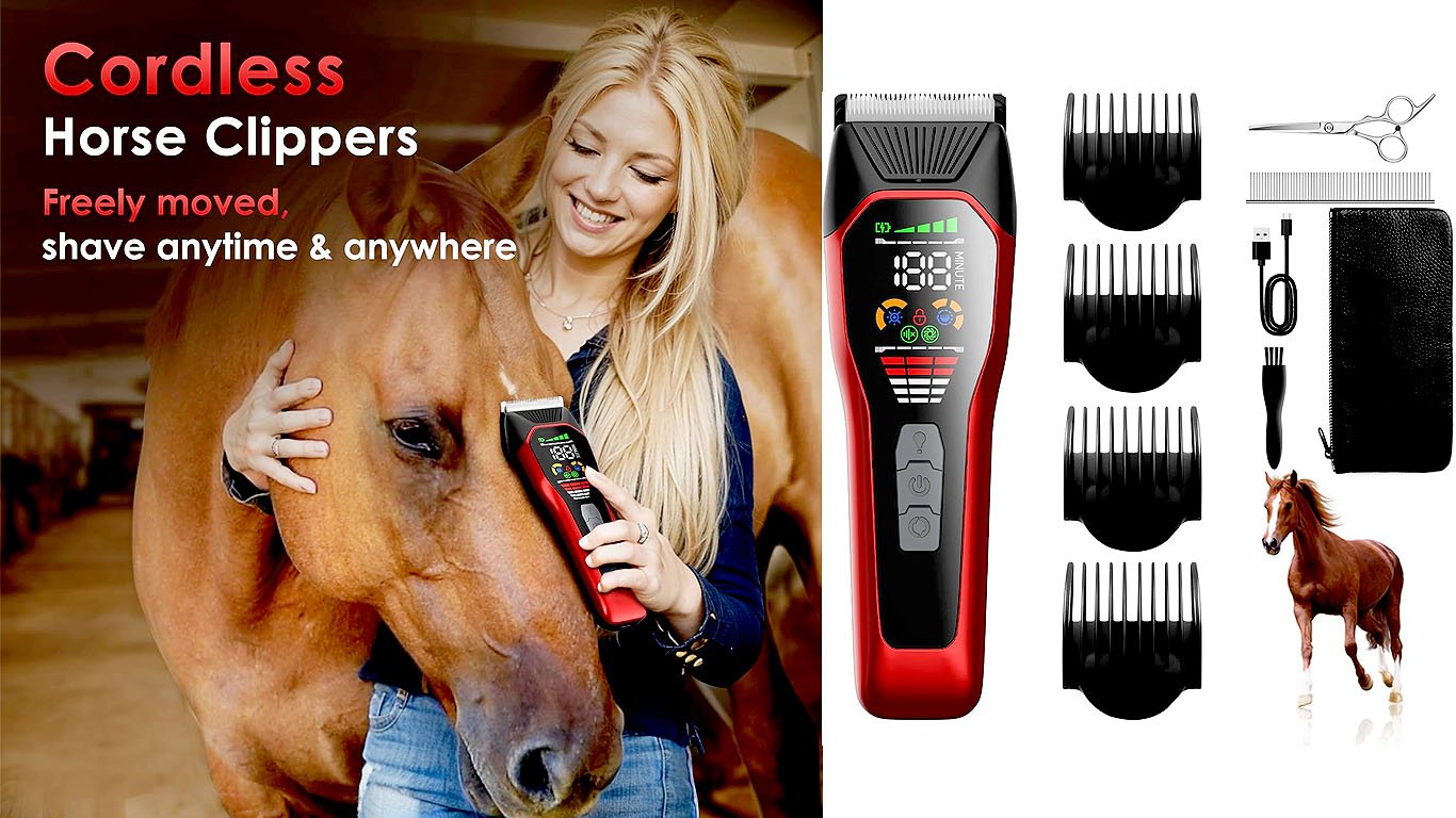 Horse Clippers Low Noise Rechargeble Horse Trimmer Kit