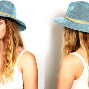 Sedona Straw Panama Fedora | Light Blue