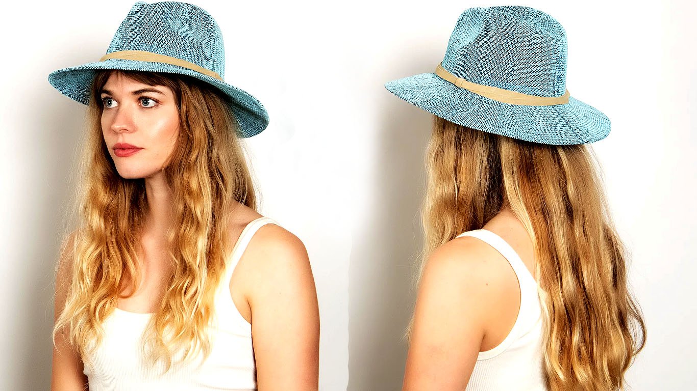 Sedona Straw Panama Fedora | Light Blue