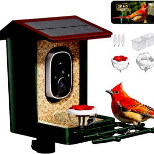 Smart Bird Feeder with Camera Solar Powered 2K HD Video