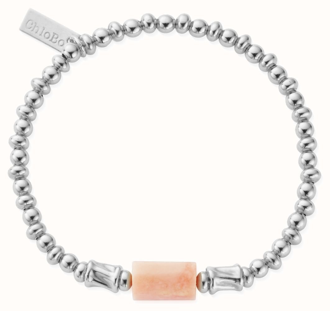 ChloBo Love Spirit Stone Bracelet - Pink Opal - 925 Sterling Silver (18cm) SBSSPO