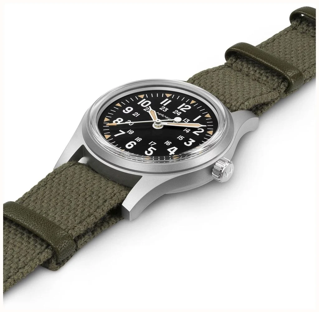Hamilton Khaki Field Mechanical America 250th Special Edition (36mm) Black Dial Khaki Cotton NATO Strap Watch - Image 3