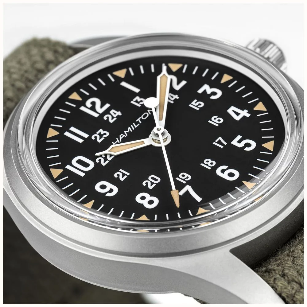 Hamilton Khaki Field Mechanical America 250th Special Edition (36mm) Black Dial Khaki Cotton NATO Strap Watch - Image 4