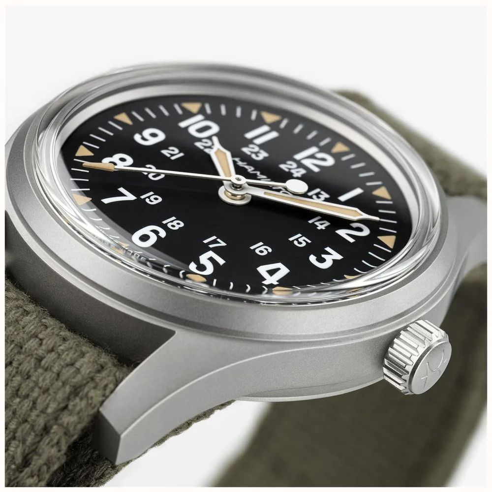 Hamilton Khaki Field Mechanical America 250th Special Edition (36mm) Black Dial Khaki Cotton NATO Strap Watch - Image 7