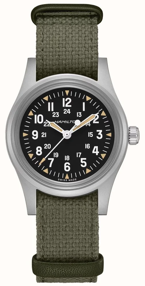 Hamilton Khaki Field Mechanical America 250th Special Edition (36mm) Black Dial Khaki Cotton NATO Strap Watch - Image 8