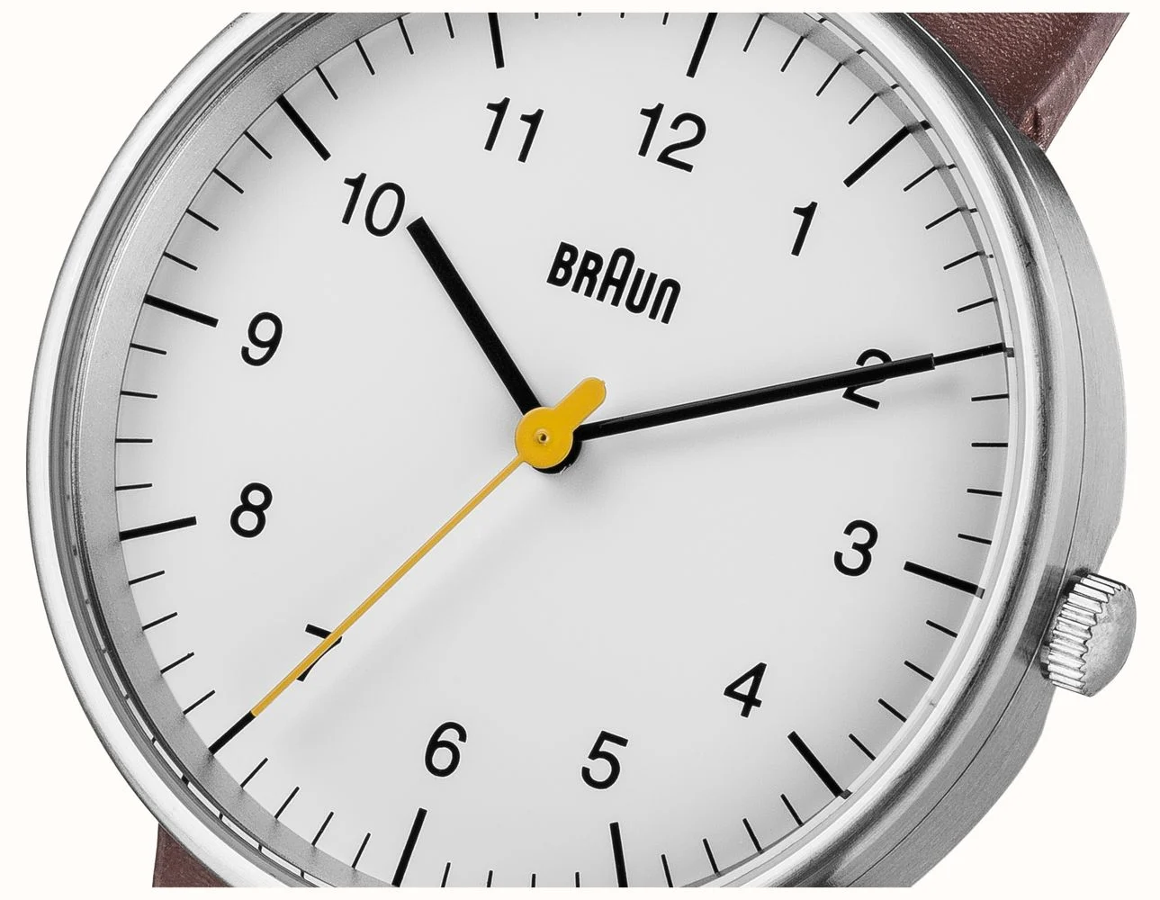 Braun BN0021 Classic Quartz (38mm) White Dial / Brown Leather Strap Watch - Image 4
