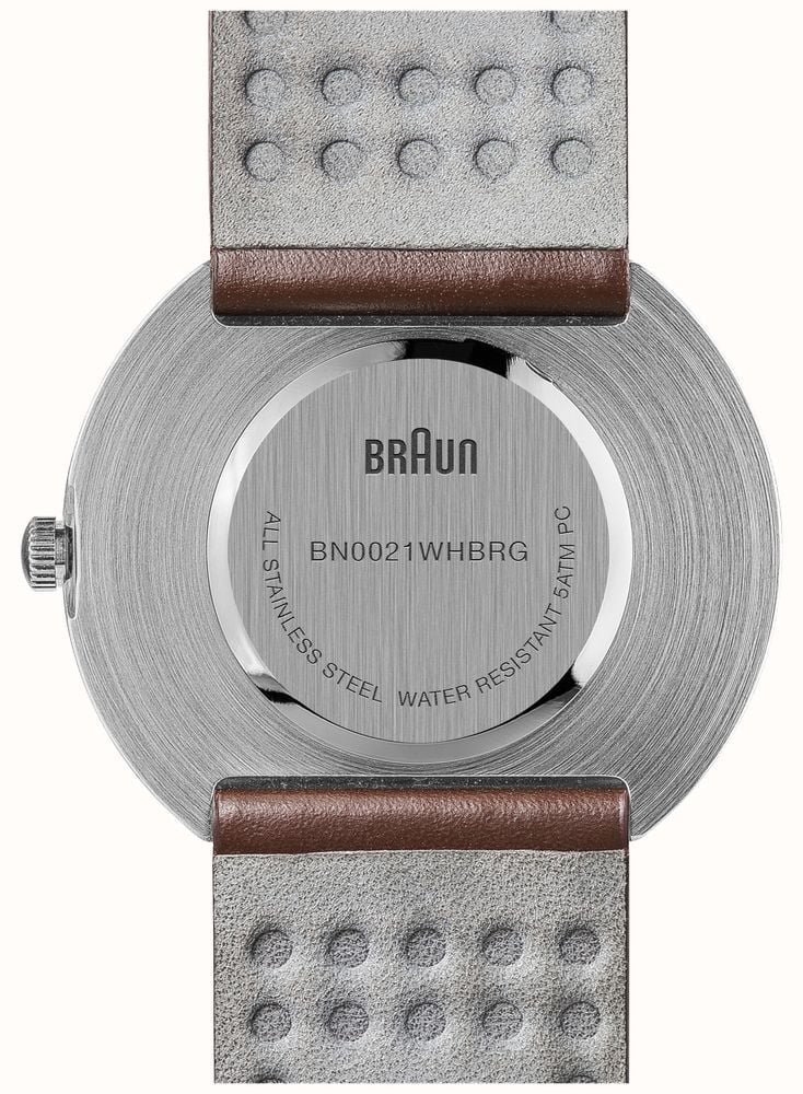 Braun BN0021 Classic Quartz (38mm) White Dial / Brown Leather Strap Watch - Image 5