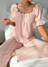 Light Pink Short Sleeve Lounge Top and Pants