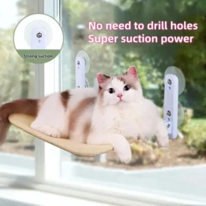 Cordless Cat Hammock for Sunbathing Hanging Cat Bed Summer Suction Cup Glass Mounted Foldable Breathable Cat Bed Frame Supplies 260414BJ