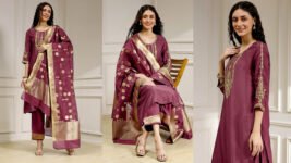 Old Rose Solid Straight Suit Set