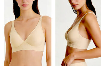Skin Color V Neck Design Bra