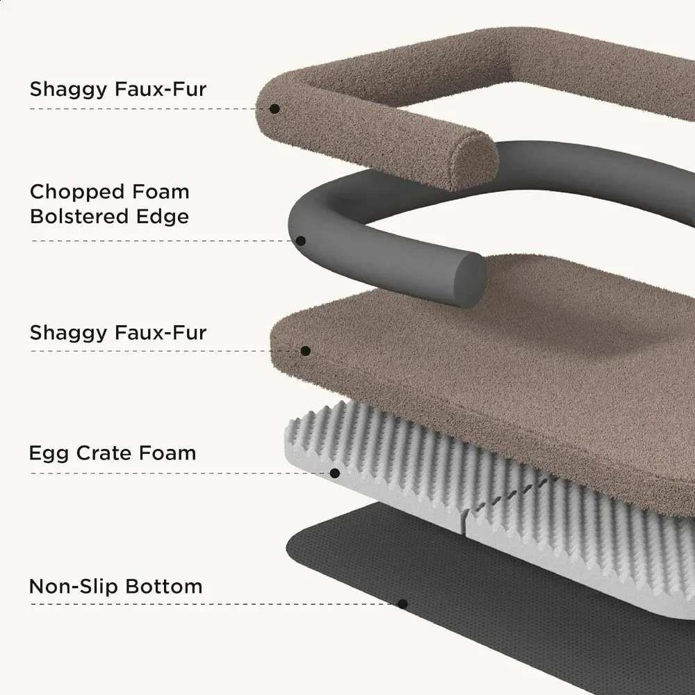 2-in-1 Calm Man Size Huge Dog Bed for Pet Families with Egg foam Support Pads and Waterproof Lined Camel Pads 241017 - Image 3