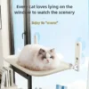Cordless Cat Hammock for Sunbathing Hanging Cat Bed Summer Suction Cup Glass