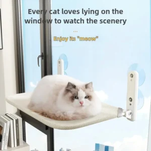 Cordless Cat Hammock for Sunbathing Hanging Cat Bed Summer Suction Cup Glass