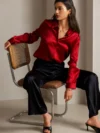 SilkFlex™ 19Momme Silk Long Sleeve Lapel Collar Women's Shirt
