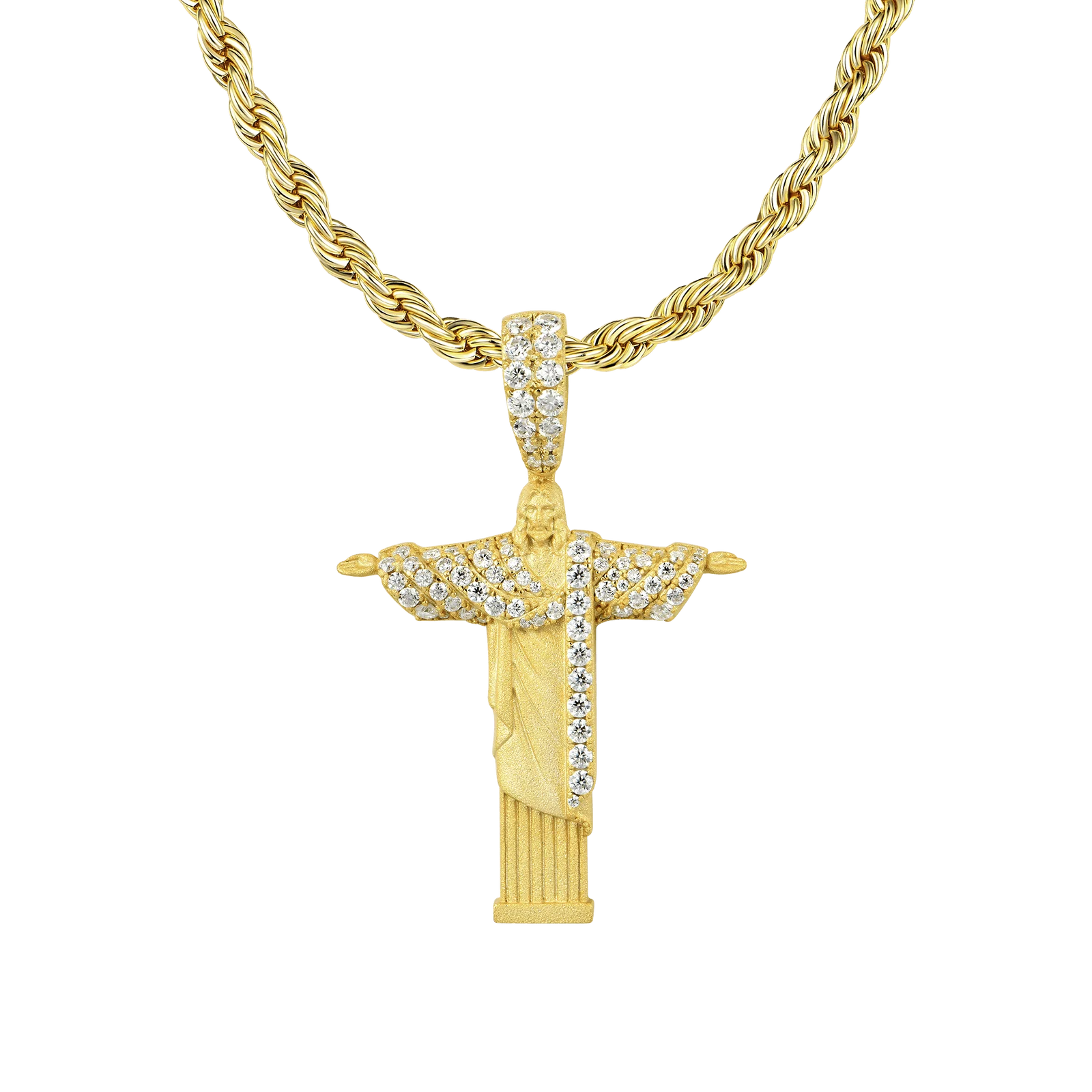 Moissanite Cristo Redentor Pendant - Micro - Image 3