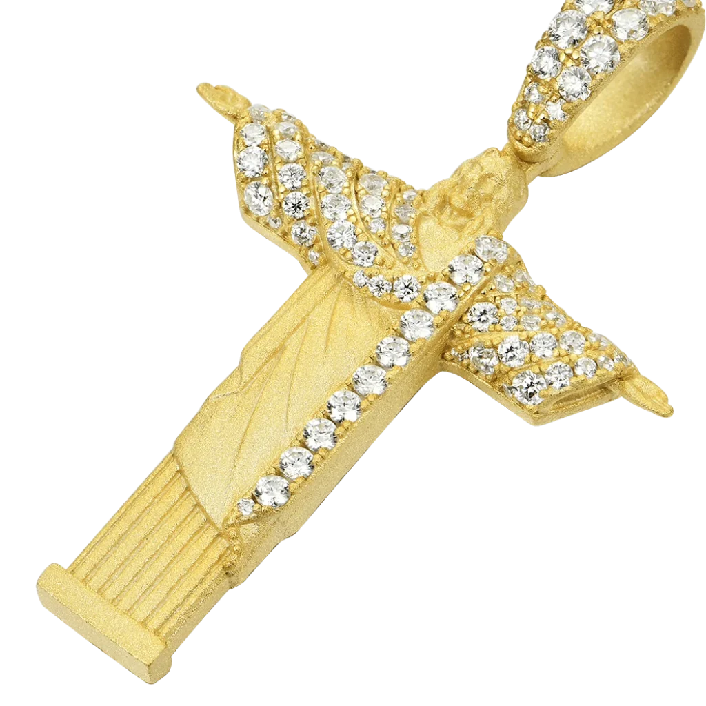 Moissanite Cristo Redentor Pendant - Micro