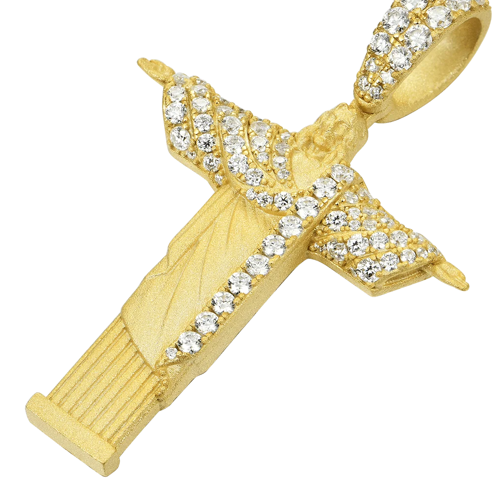 Moissanite Cristo Redentor Pendant - Micro