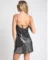 Afterparty Sequin Slip Mini Dress – Silver & Black Lace