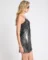 Afterparty Sequin Slip Mini Dress – Silver & Black Lace