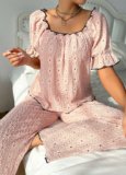 Light Pink Short Sleeve Lounge Top and Pants