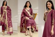 Old Rose Solid Straight Suit Set