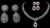 Royal Blue Crystal Necklace Earring Jewelry Set