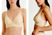 Skin Color V Neck Design Bra