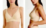 Skin Color V Neck Design Bra