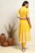 Yellow Blue Printed Cotton Anarkali Suit Set